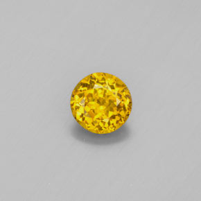 0.51 ct Yellow Mali Garnet Gemstone, Mali Garnet Gem in Round Facet Shape for Sale.