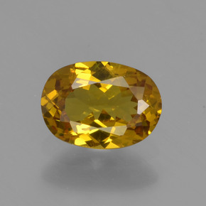 0.71 ct Gold Mali Garnet Gemstone, Mali Garnet Gem in Oval Facet Shape for Sale.