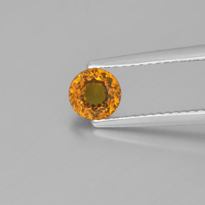 0.74 ct Yellow Mali Garnet Gemstone, Mali Garnet Gem in Round Facet Shape for Sale.