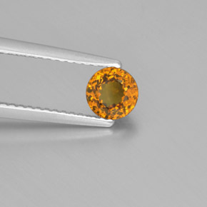 0.74 ct Yellow Mali Garnet Stone, Natural Mali Garnet in Round Facet Shape for Sale