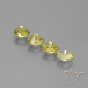 Mali Garnet Gemstones in 5.4 x 4.7 mm Size for Sale, Mali Garnet Stones in Medium Yellow Color
