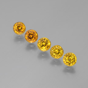 Naranja dorado Mali Granate Gema - 0.6ct Faceta Redonda (ID: 378397)