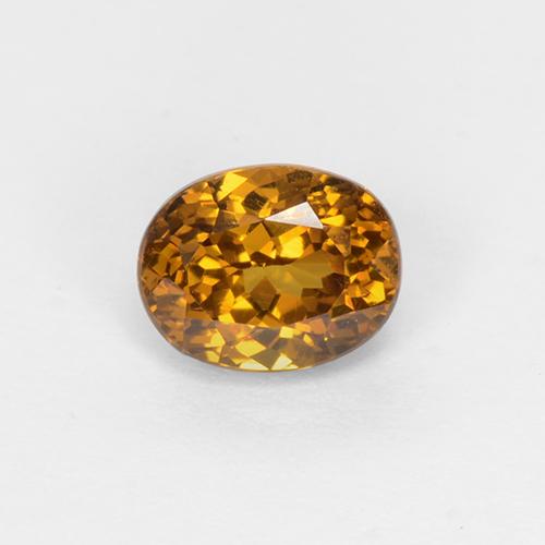 0.88 ct Golden Mali Garnet Gemstone, Mali Garnet Gem in Oval Facet Shape for Sale.