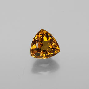 0.86 ct Yellow Mali Garnet Gemstone, Mali Garnet Gem in Trillion Facet Shape for Sale.
