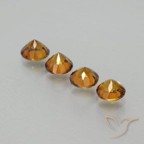 Mali Garnet Gemstones in 5 mm (calibrated) Size for Sale, Mali Garnet Stones in Medium Orange Color