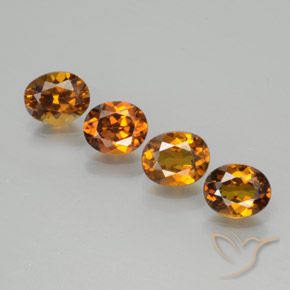 4шт 6 x 4,9 mm Овал лот Гранат Мали - общий вес 2,93 ct / ср. 0,73 ct каждый, цвет: Глубокий коричневато-оранжевый, твердость по Моосу 6,5 - 7,5 подходит для повседневного ношения украшений, Photo A