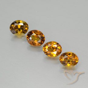 4шт 5,6 x 4,7 mm Овал лот Гранат Мали - общий вес 2,41 ct / ср. 0,6 ct каждый, цвет: Карамельный коричневый, твердость по Моосу 6,5 - 7,5 подходит для повседневного ношения украшений, Photo A