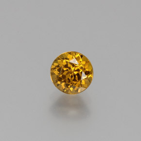 Marrón naranja dorado intenso Mali Granate Gema - 0.9ct Faceta Redonda (ID: 382244)