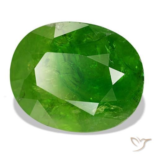 17.61 ct Green Mali Garnet Stone, Natural Mali Garnet in Oval Facet Shape for Sale