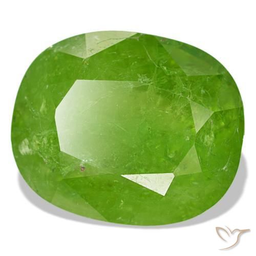 24.80 ct Green Mali Garnet Stone, Natural Mali Garnet in Cushion-Cut Shape for Sale