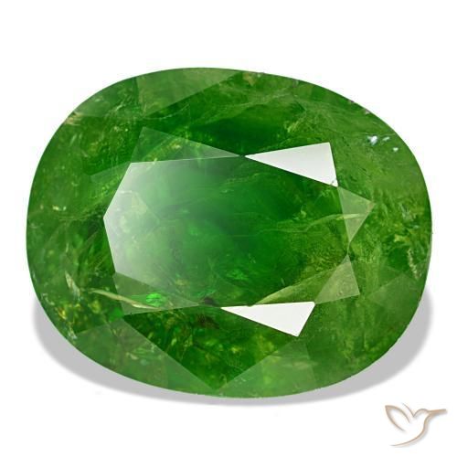 15.82 ct Green Mali Garnet Stone, Natural Mali Garnet in Oval Facet Shape for Sale