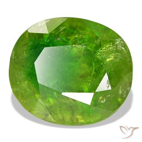 15.40 ct Green Mali Garnet Stone, Natural Mali Garnet in Oval Facet Shape for Sale