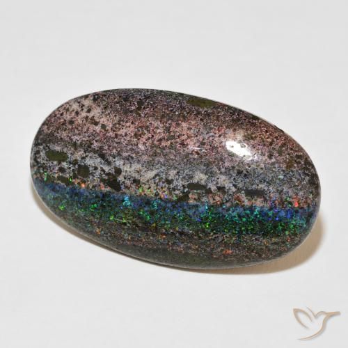 47.65 ct Multicolor Matrix Opal Stone, Natural Matrix Opal in Oval Cabochon Shape for Sale