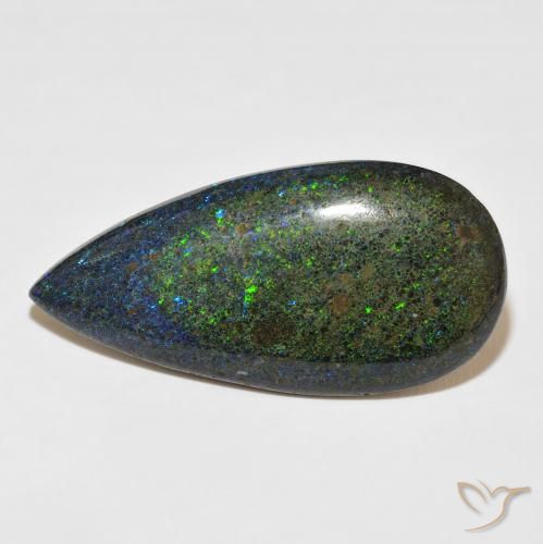 31.16ct Natural Multicolor Matrix Opal, Pear Shape, Opaque