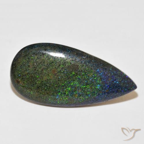 31.16 ct Multicolor Matrix Opal Stone, Natural Matrix Opal in Pear Cabochon Shape for Sale