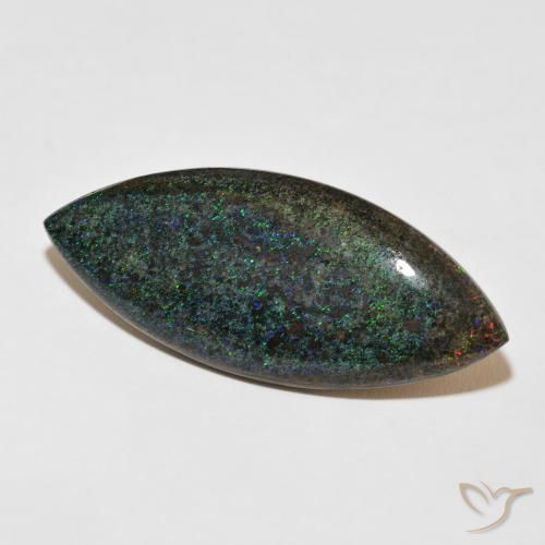 31.67 ct Multicolor Matrix Opal Stone, Natural Matrix Opal in Marquise Cabochon Shape for Sale