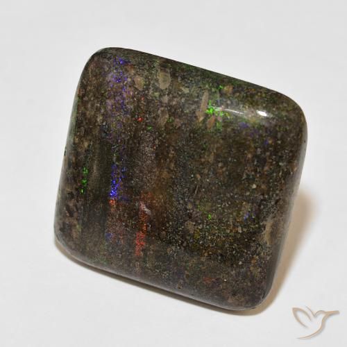 51.05 ct Multicolor Matrix Opal Stone, Natural Matrix Opal in Cushion Cabochon Shape for Sale