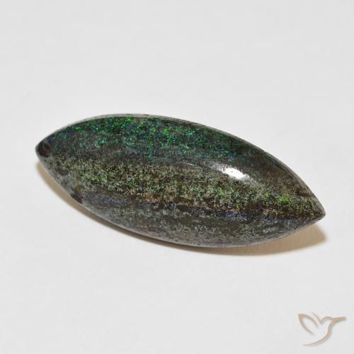 17.31 ct Multicolor Matrix Opal Stone, Natural Matrix Opal in Marquise Cabochon Shape for Sale