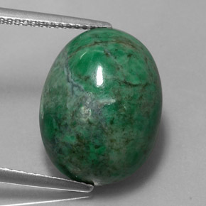 13.90 ct Green Maw-Sit-Sit Gemstone, Maw-Sit-Sit Gem in Oval Cabochon Shape for Sale.