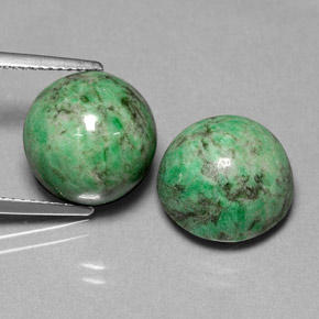 17.78 ct Green Maw-Sit-Sit Gemstone, Maw-Sit-Sit Gem in Round Cabochon Shape for Sale.