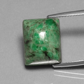 15.19 ct Green Maw-Sit-Sit Gemstone, Maw-Sit-Sit Gem in Baguette Cabochon Shape for Sale.
