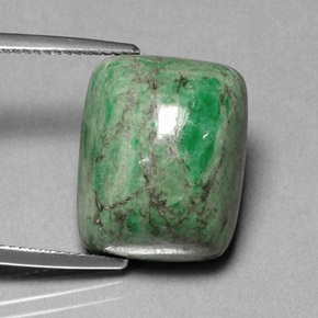 20.95 ct Green Maw-Sit-Sit Gemstone, Maw-Sit-Sit Gem in Cushion Cabochon Shape for Sale.