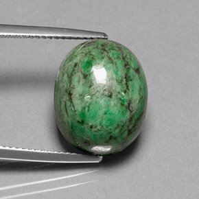 15.05 ct Green Maw-Sit-Sit Gemstone, Maw-Sit-Sit Gem in Oval Cabochon Shape for Sale.