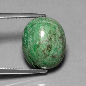 13.55 ct Green Maw-Sit-Sit Gemstone, Maw-Sit-Sit Gem in Oval Cabochon Shape for Sale.