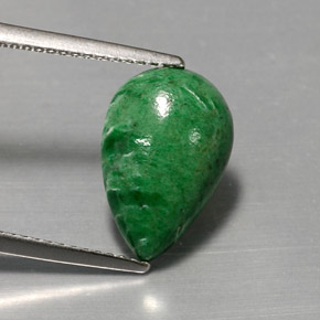 4.24 ct Green Maw-Sit-Sit Gemstone, Maw-Sit-Sit Gem in Pear Cabochon Shape for Sale.