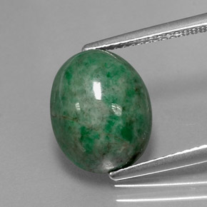 6.54 ct Green Maw-Sit-Sit Gemstone, Maw-Sit-Sit Gem in Oval Cabochon Shape for Sale.