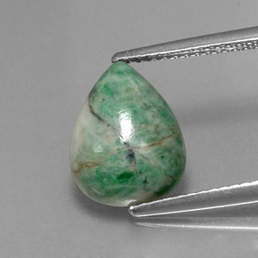 3.18 ct Green Maw-Sit-Sit Gemstone, Maw-Sit-Sit Gem in Pear Cabochon Shape for Sale.