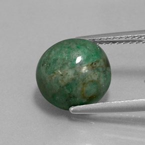 5.08 ct Green Maw-Sit-Sit Gemstone, Maw-Sit-Sit Gem in Round Cabochon Shape for Sale.