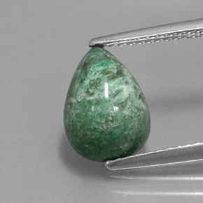 3.76 ct Green Maw-Sit-Sit Gemstone, Maw-Sit-Sit Gem in Pear Cabochon Shape for Sale.