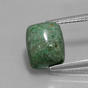 4.31 ct Green Maw-Sit-Sit Gemstone, Maw-Sit-Sit Gem in Cushion Cabochon Shape for Sale.