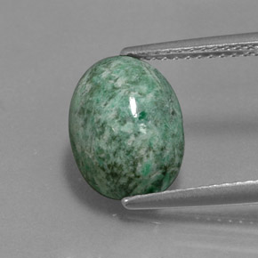 4.23 ct Green Maw-Sit-Sit Gemstone, Maw-Sit-Sit Gem in Oval Cabochon Shape for Sale.