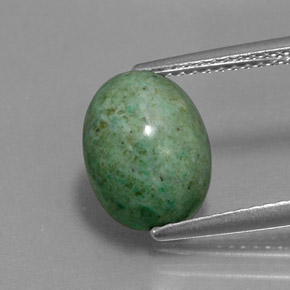3.44 ct Green Maw-Sit-Sit Gemstone, Maw-Sit-Sit Gem in Oval Cabochon Shape for Sale.