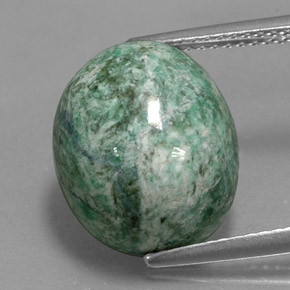 10.21 ct Green Maw-Sit-Sit Gemstone, Maw-Sit-Sit Gem in Oval Cabochon Shape for Sale.