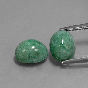 3.94 ct Green Maw-Sit-Sit Gemstone, Maw-Sit-Sit Gem in Oval Cabochon Shape for Sale.