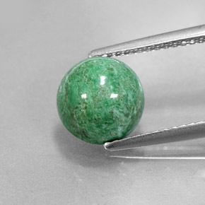 3.18 ct Green Maw-Sit-Sit Gemstone, Maw-Sit-Sit Gem in Round Cabochon Shape for Sale.