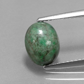 2.36 ct Green Maw-Sit-Sit Gemstone, Maw-Sit-Sit Gem in Oval Cabochon Shape for Sale.