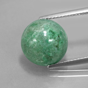 6.62 ct Green Maw-Sit-Sit Gemstone, Maw-Sit-Sit Gem in Round Cabochon Shape for Sale.