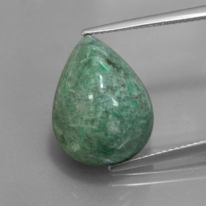 15.87 ct Green Maw-Sit-Sit Gemstone, Maw-Sit-Sit Gem in Pear Cabochon Shape for Sale.