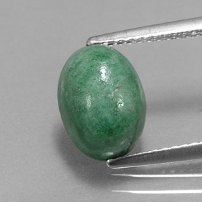 3.83 ct Green Maw-Sit-Sit Gemstone, Maw-Sit-Sit Gem in Oval Cabochon Shape for Sale.