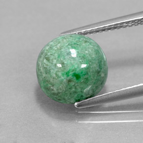 5.47 ct Green Maw-Sit-Sit Gemstone, Maw-Sit-Sit Gem in Round Cabochon Shape for Sale.