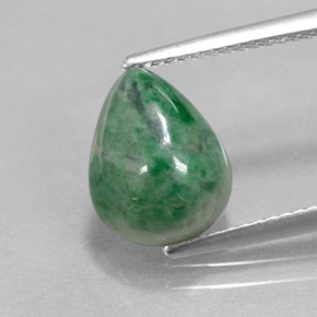 3.94 ct Green Maw-Sit-Sit Gemstone, Maw-Sit-Sit Gem in Pear Cabochon Shape for Sale.