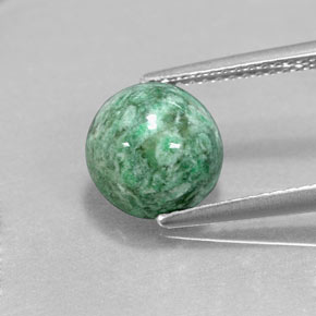 3.18 ct Green Maw-Sit-Sit Gemstone, Maw-Sit-Sit Gem in Round Cabochon Shape for Sale.