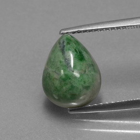 3.94 ct Green Maw-Sit-Sit Gemstone, Maw-Sit-Sit Gem in Pear Cabochon Shape for Sale.