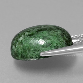 Maw-Sit-Sit Gemstone in 14.4 x 11.4 mm Size for Sale, Maw-Sit-Sit Stone in Dark Green Color