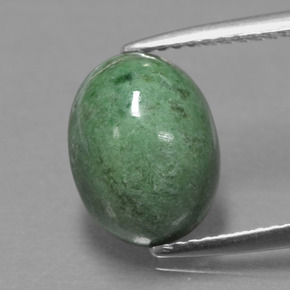 4.08 ct Green Maw-Sit-Sit Gemstone, Maw-Sit-Sit Gem in Oval Cabochon Shape for Sale.