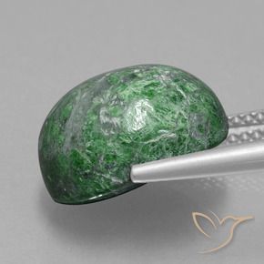 Maw-Sit-Sit Gemstone in 13.4 x 11.5 mm Size for Sale, Maw-Sit-Sit Stone in Medium Green Color